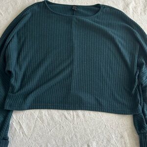 SHEIN Teal Ribbed Crop Top